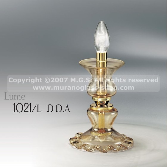 Murano lámparas de mesa de la serie 1021, La luz ámbar de vidrio decorado