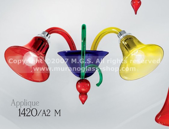 Lámpara de pared Eliakim, Applique dos luces multicolores