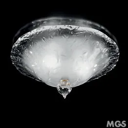 Opaco cristal de la lámpara de techo con dos luces de
