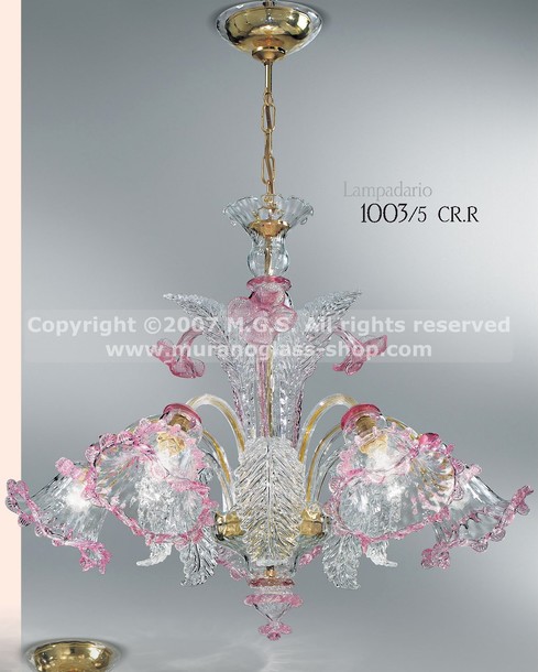 Serie 1003 Araña, Araña de cristal de rubí con la decoración de